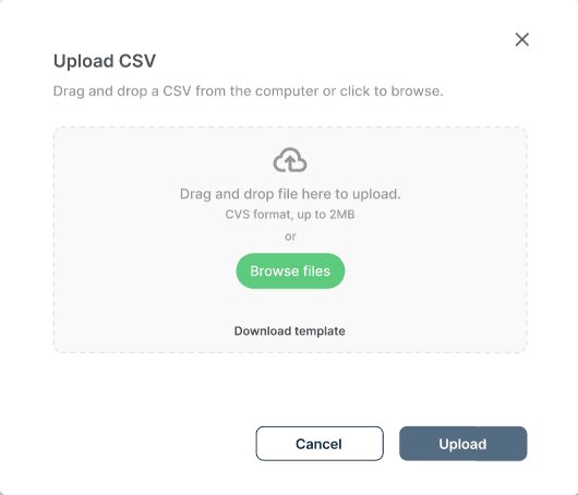 Upload CSV Overlay